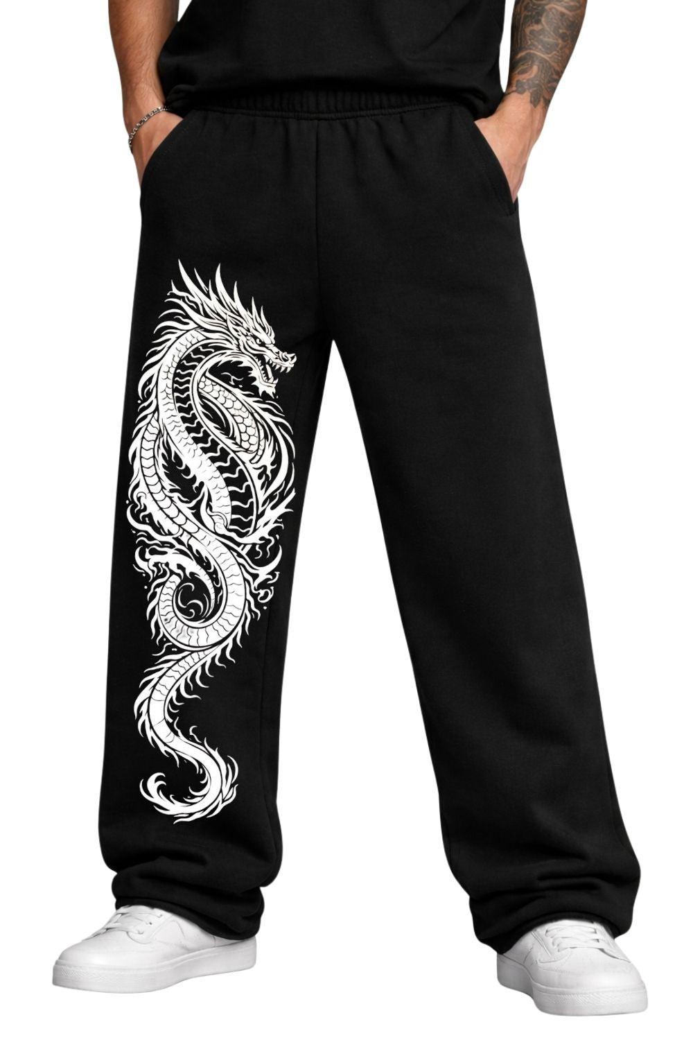 Cotton Baggy 240 GSM Heavy SweatPant-Dragon