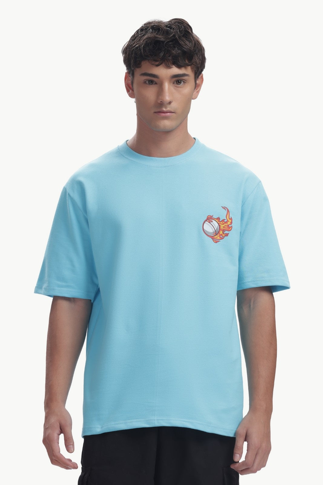Puff Print Cricket Oversized T-Shirt
