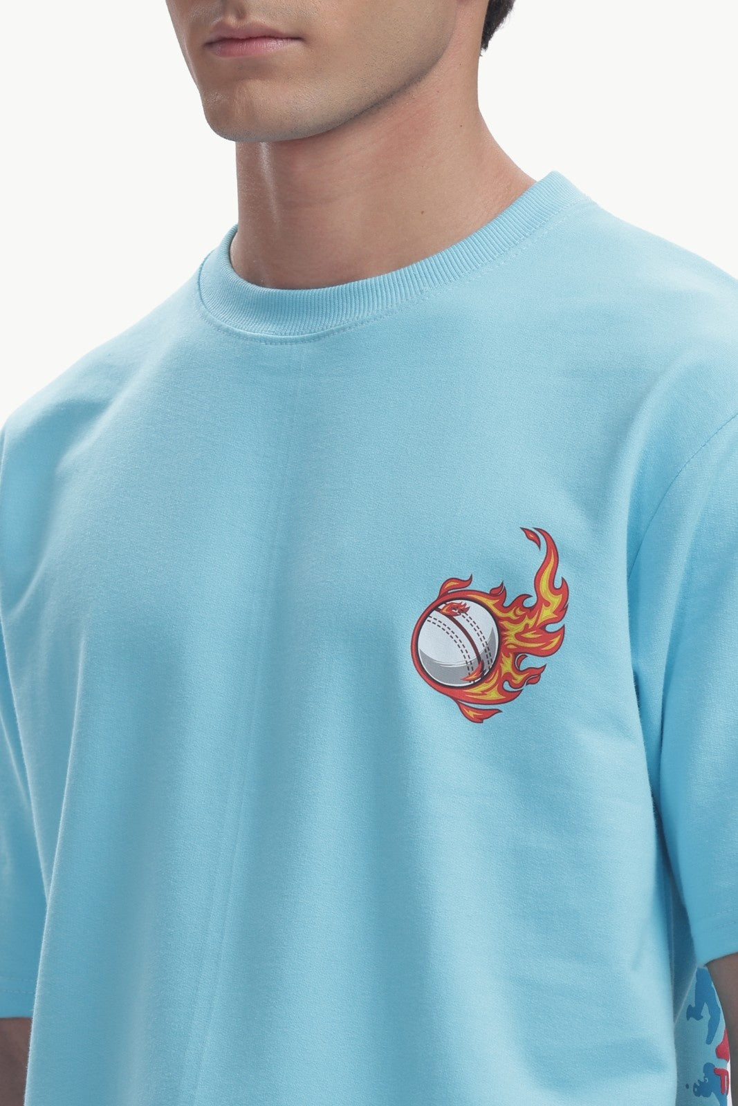 Puff Print Cricket Oversized T-Shirt
