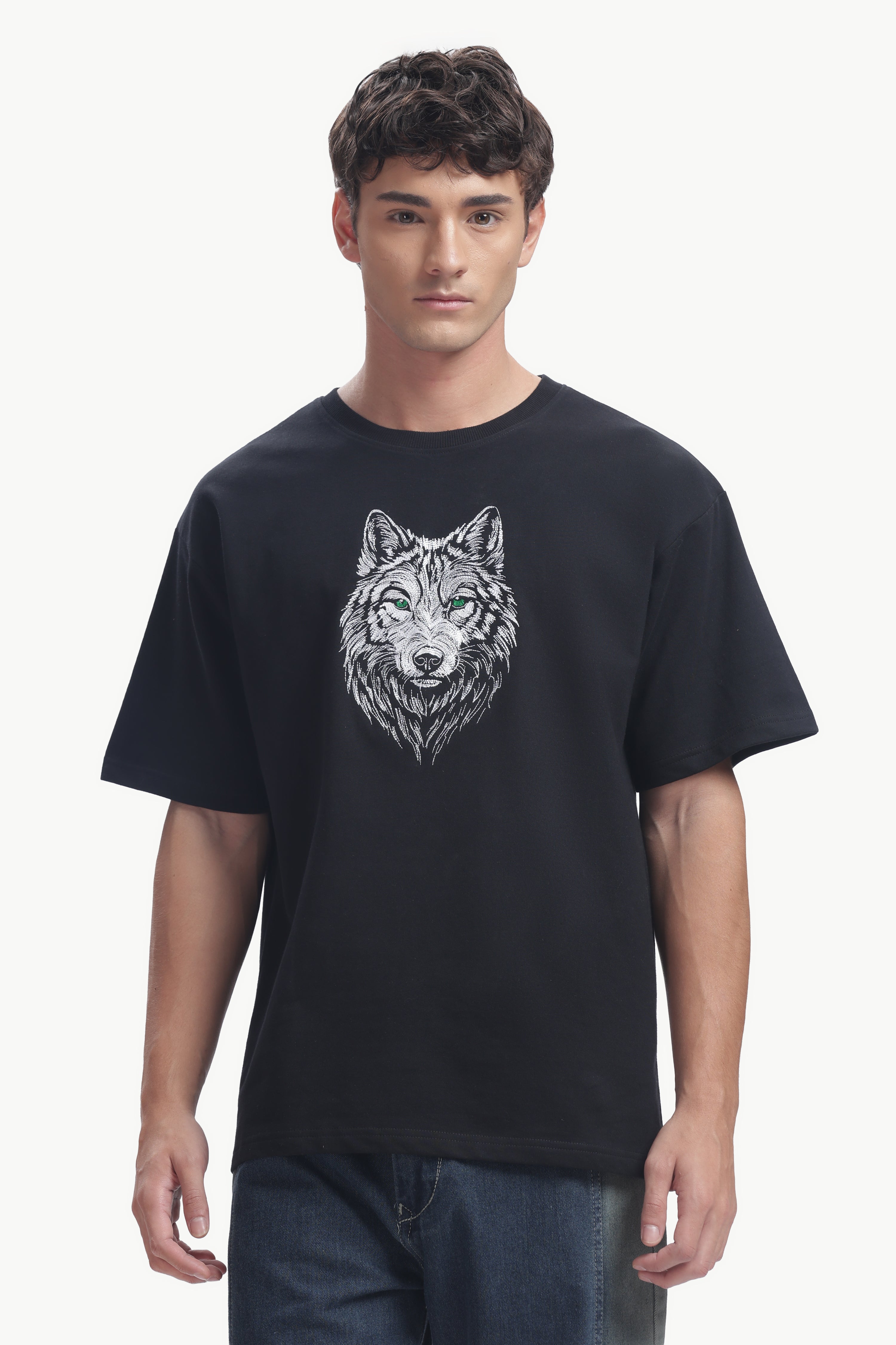 Wolf Embroidery T-Shirt