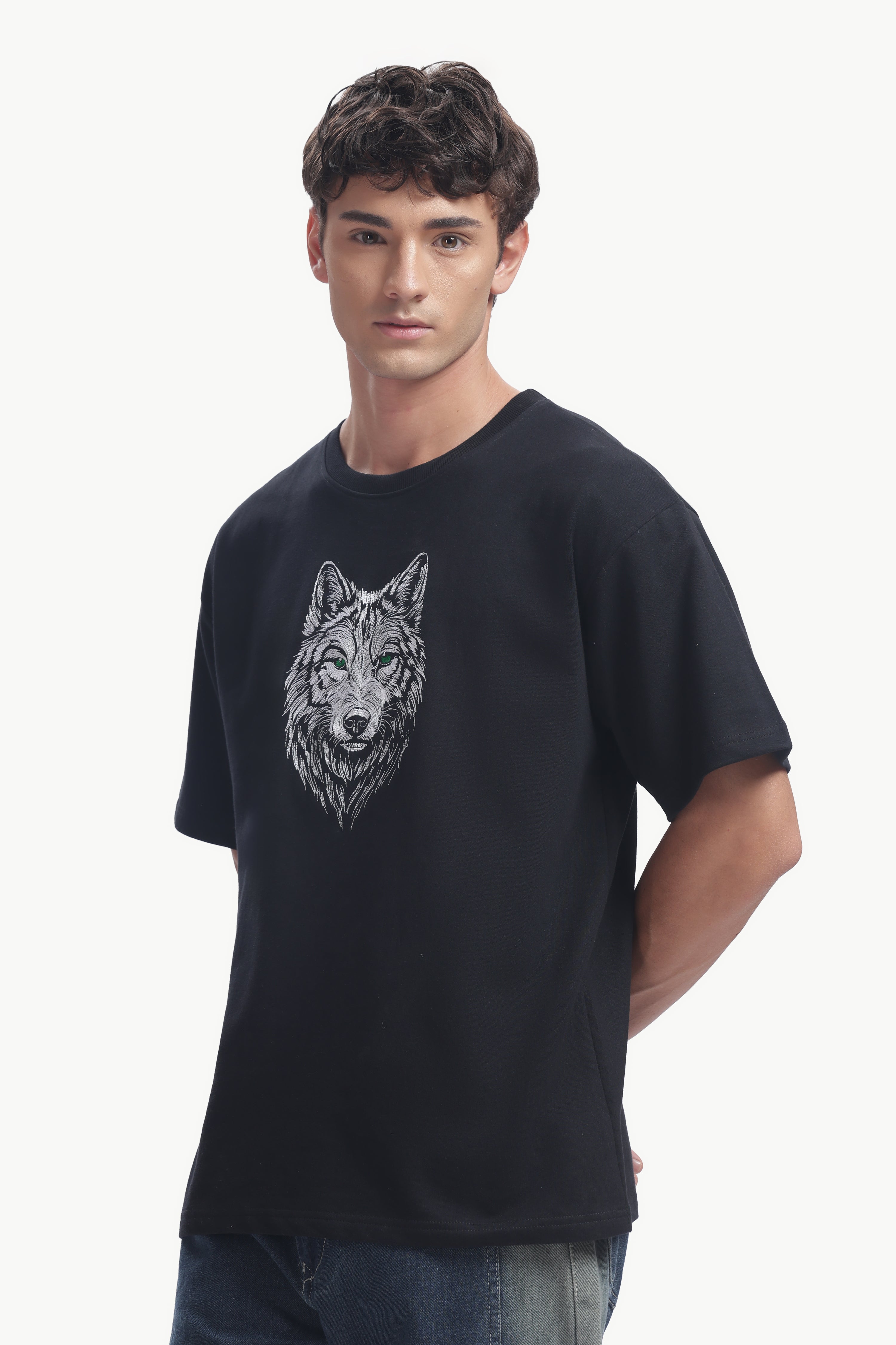 Wolf Embroidery T-Shirt