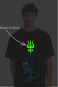 Shiva Trident Night Glow Oversized T-Shirt