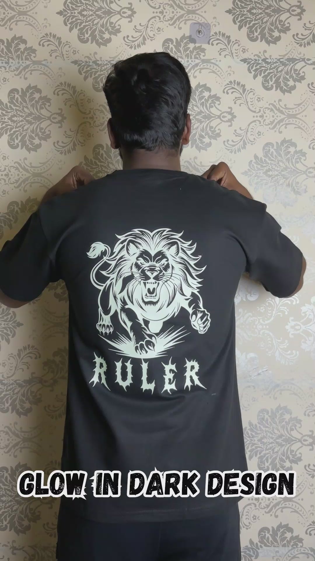 Night Glow Oversized T-Shirt-Lion