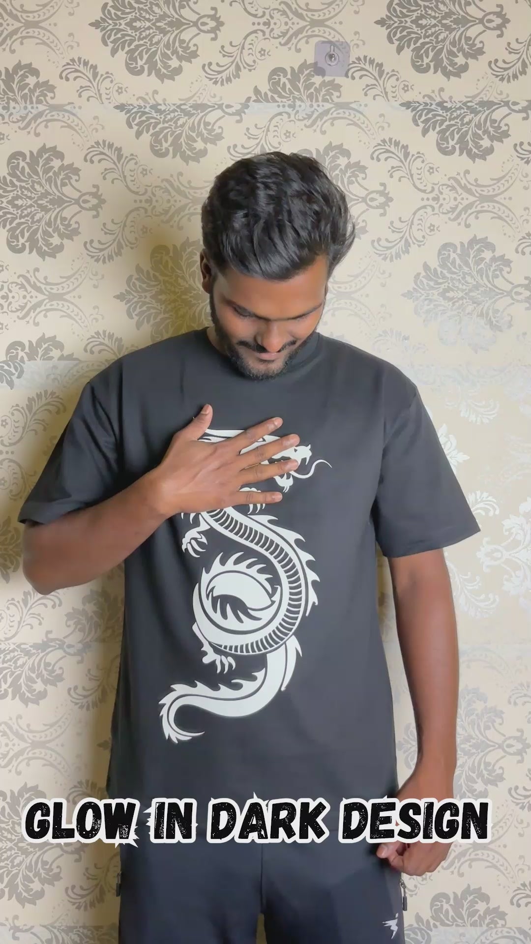 Night Glow Oversized T-Shirt-Dragon