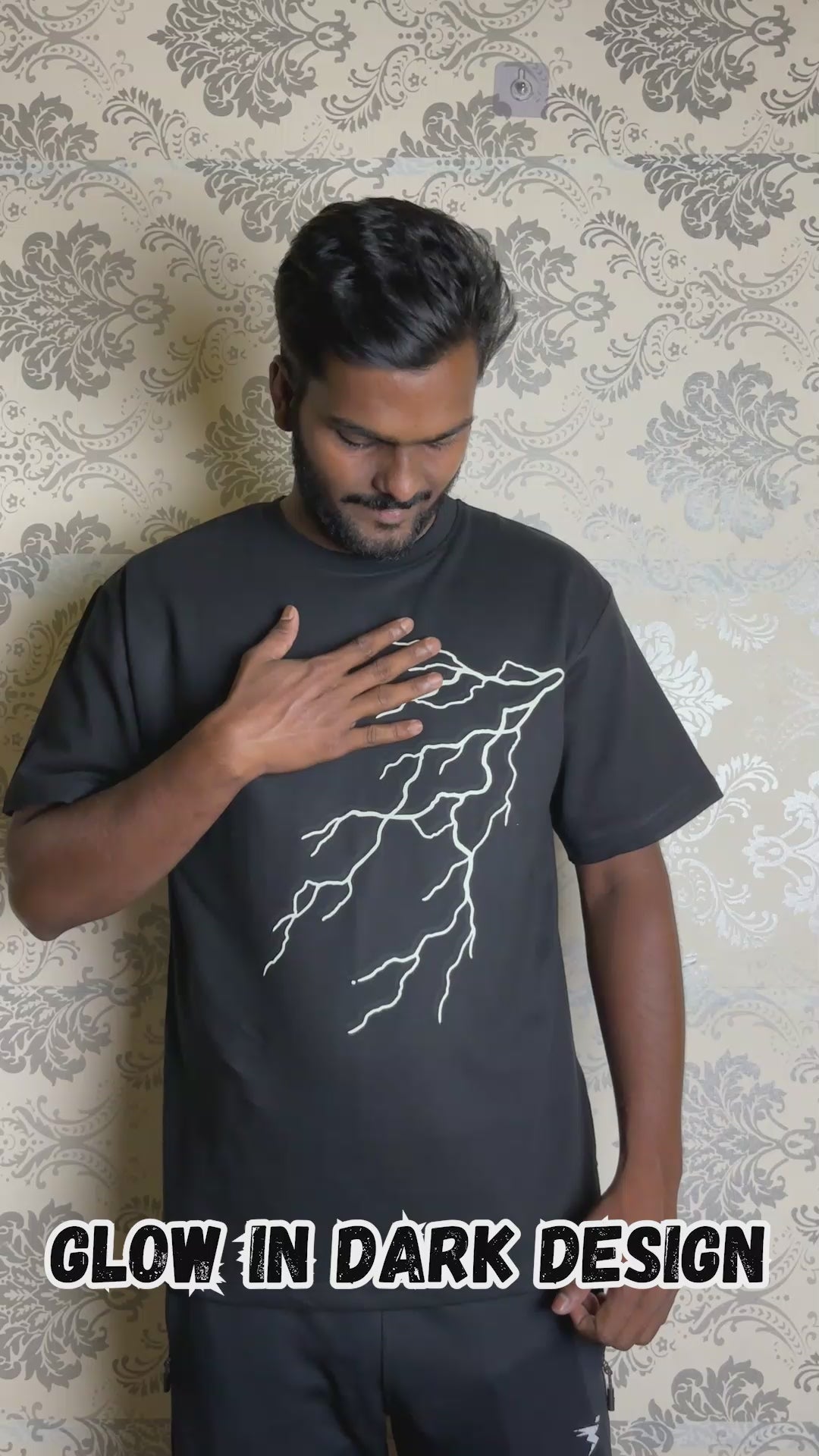 Night Glow Oversized T-Shirt-Thunder